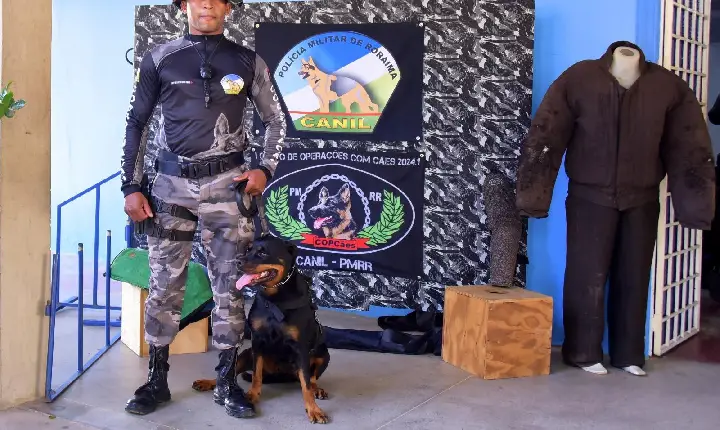 Militares Participam de Capacitação para Policiamento com Cães em Roraima.