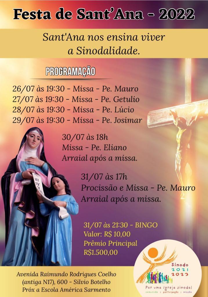 FESTA DE SANT'ANA INICIA NESTA TERÇA-FEIRA,26