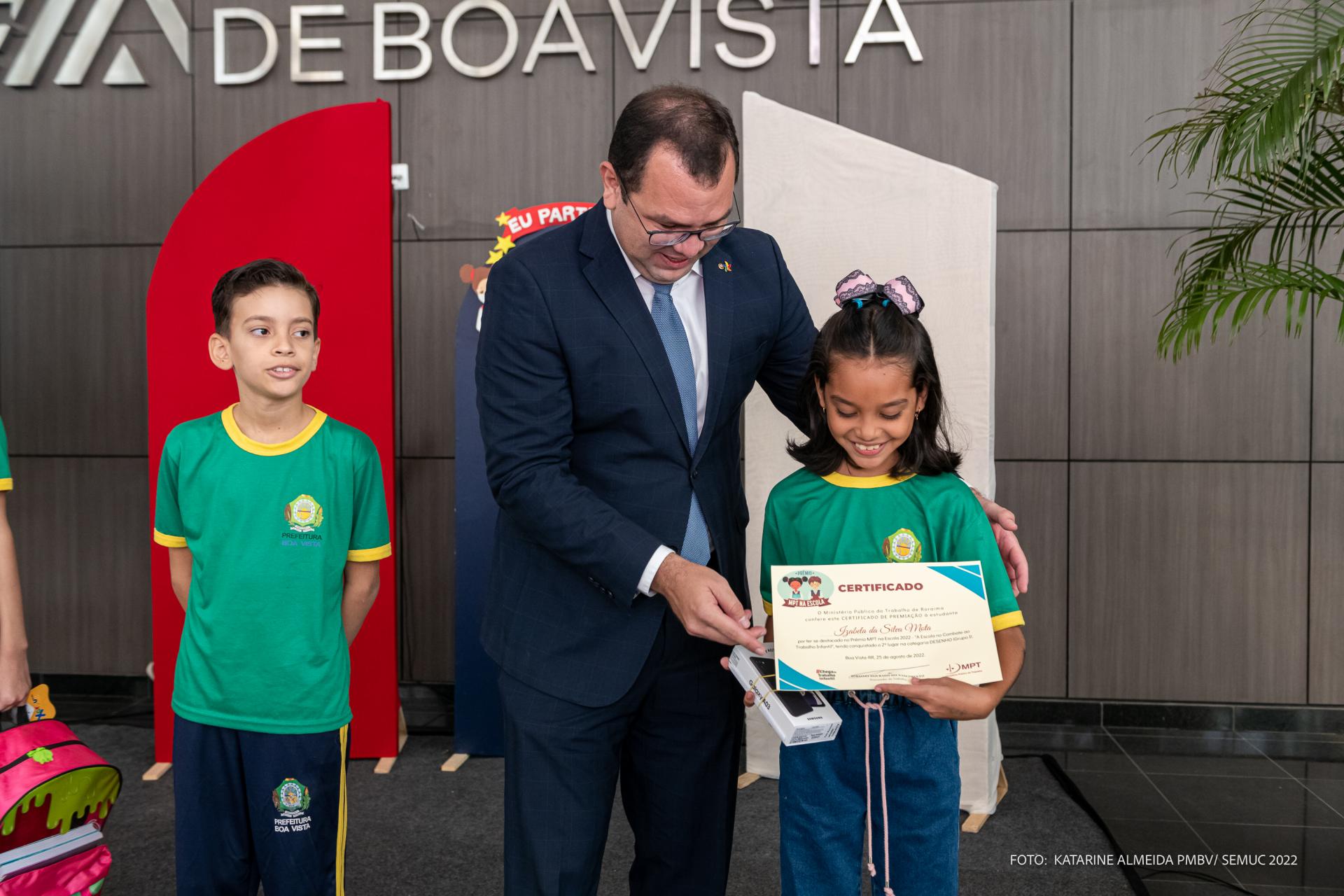 Alunos e educadores de Boa Vista são premiados em concurso nacional do Ministério Público do Trabalho