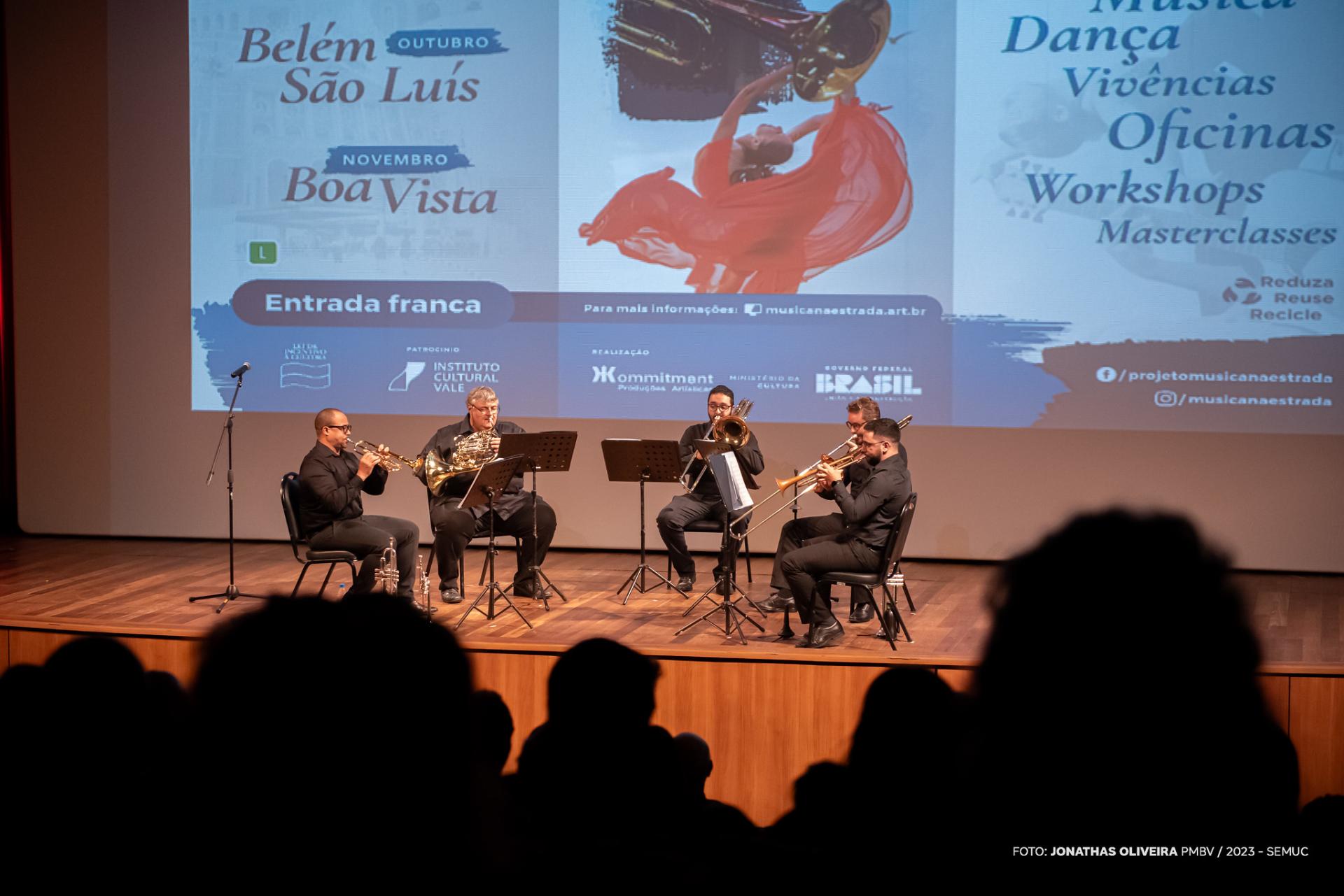 Do clássico ao contemporâneo, Quinteto de Metais encanta público durante apresentação em Boa Vista