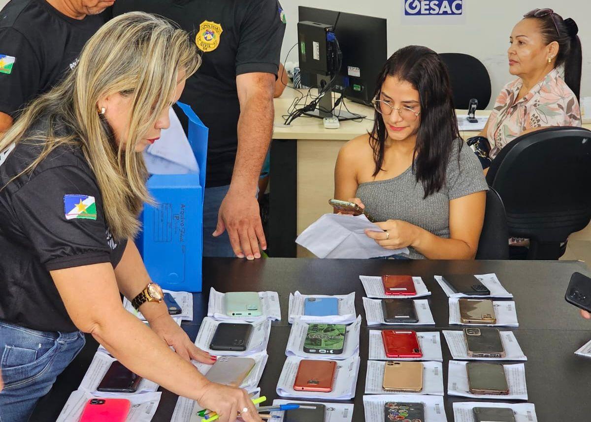 Polícia Civil restitui 40 celulares roubados em Boa Vista às vítimas