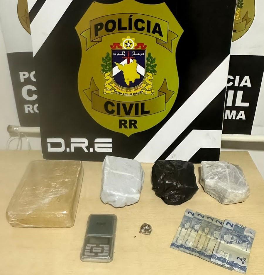 Polícia Civil prende mototaxista por tráfico de drogas e apreende 2 kg de entorpecentes no bairro Santa Tereza