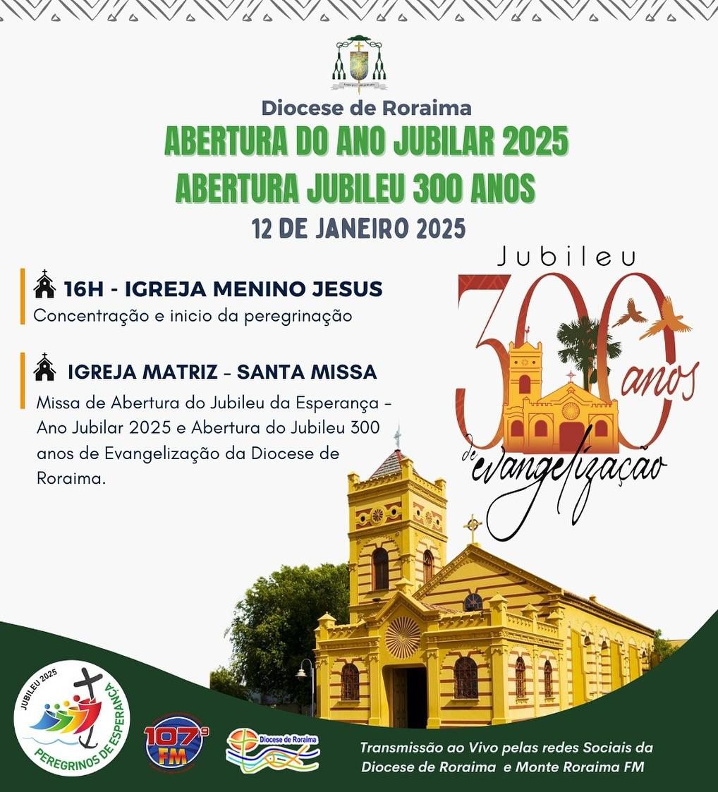 Diocese de Roraima se prepara para o Jubileu de 2025 com o lema '300 anos de fidelidade e novos desafios numa Igreja Sinodal'